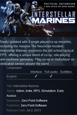 Interstellar Marines - Upgrade to Spearhead Edition Steam - Click Image to Close